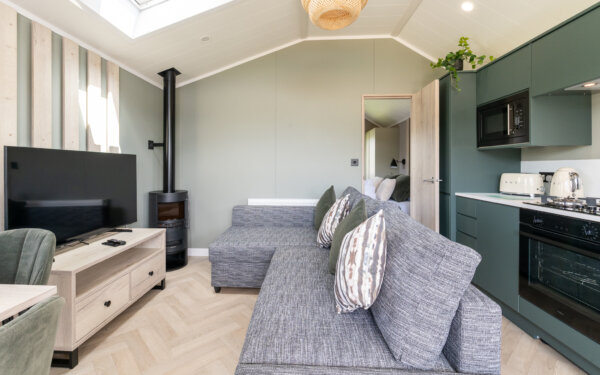 Nature inspired kitchen and living room 