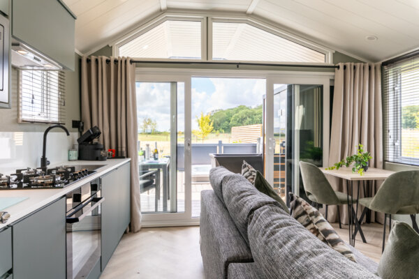 open plan kitchen and living room 
